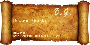 Brauer Gerda névjegykártya